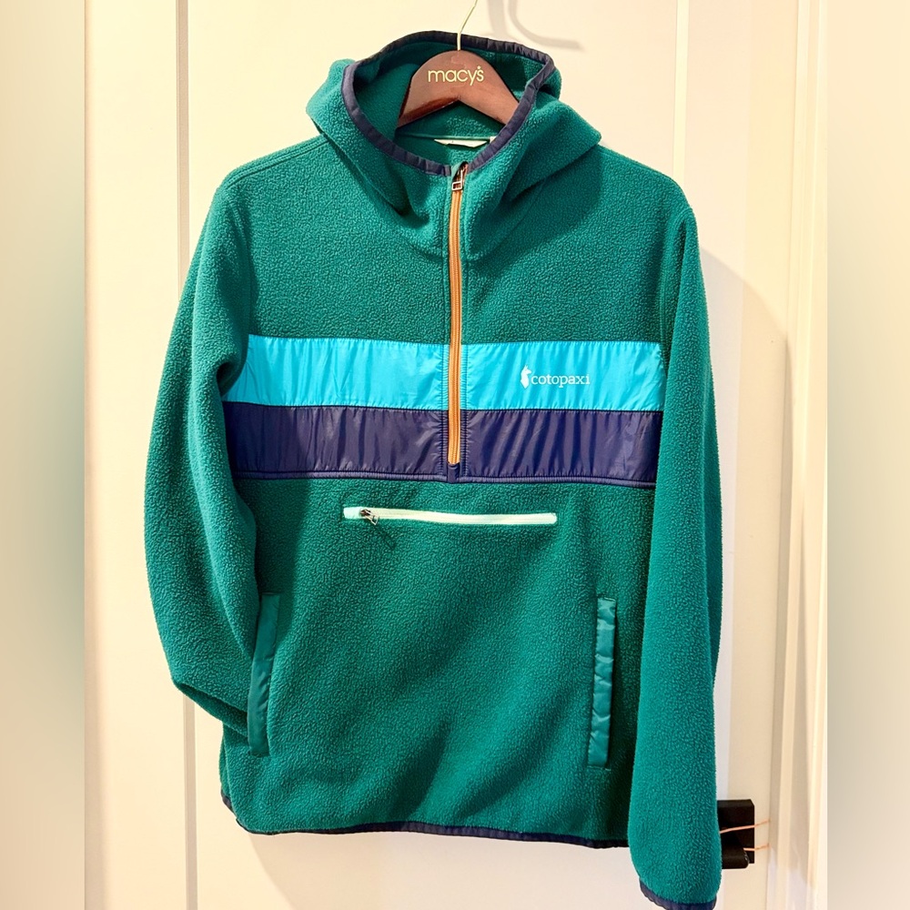 Cotopaxi Men's Teal and Blue Zip-Up Sweater